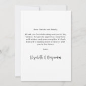 シンプルカスタムモダン写真結婚のパーソナライズされた写真 サンキューカード (裏面)