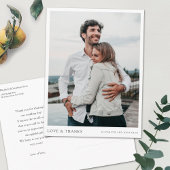 シンプルカスタムモダン写真結婚の感謝 ポストカード