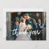 シンプルカスタムモダン写真結婚の サンキューカード (正面)