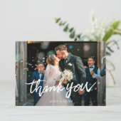 シンプルカスタムモダン写真結婚の サンキューカード (スタンド正面)