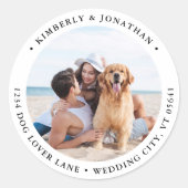 シンプルカスタムモダン差出人住所 ラウンドシール (正面)