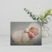 シンプルカスタムモダン感謝していBaby Shower写真you 箔招待状ポストカード (立ち正面)