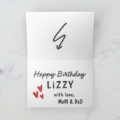 シンプルカスタムモダン誕生日あいさつ カード (内部)