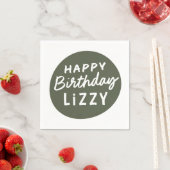 シンプルカスタムモダン誕生日あいさつ スタンダードカクテルナプキン (インサイチュ)