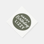 シンプルカスタムモダン誕生日あいさつ スタンダードカクテルナプキン (角)