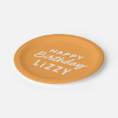 シンプルカスタムモダン誕生日あいさつ ペーパープレート (アングル)