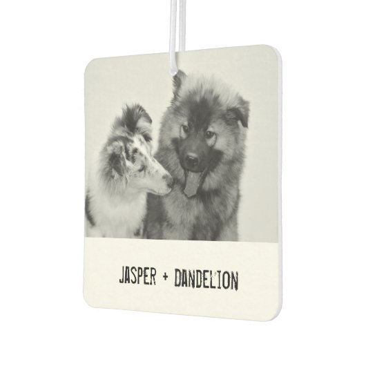 シンプルカスタムモダンPet/People写真 カーエアーフレッシュナー (左)