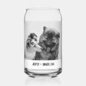 シンプルカスタムモダンPet/People写真 ガラス缶 (裏面)