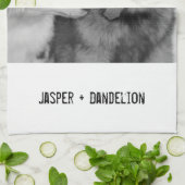 シンプルカスタムモダンPet/People写真 キッチンタオル (折り畳み)