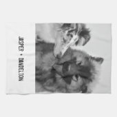 シンプルカスタムモダンPet/People写真 キッチンタオル (横)