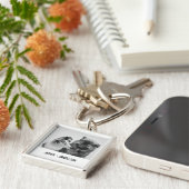 シンプルカスタムモダンPet/People写真 キーホルダー (側面)