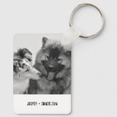 シンプルカスタムモダンPet/People写真 キーホルダー (裏面)