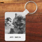 シンプルカスタムモダンPet/People写真 キーホルダー (裏面)