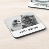 シンプルカスタムモダンPet/People写真 コースター (左側)