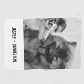 シンプルカスタムモダンPet/People写真 ゴルフタオル (横)