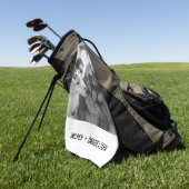 シンプルカスタムモダンPet/People写真 ゴルフタオル (グリーン)