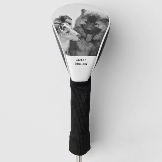 シンプルカスタムモダンPet/People写真 ゴルフヘッドカバー (正面)