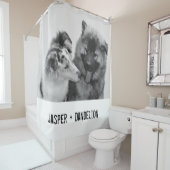 シンプルカスタムモダンPet/People写真 シャワーカーテン (インサイチュ)