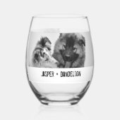 シンプルカスタムモダンPet/People写真 ステムなしワイングラス (正面)