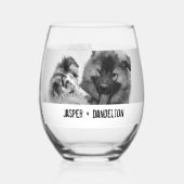 シンプルカスタムモダンPet/People写真 ステムなしワイングラス (裏面)