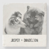 シンプルカスタムモダンPet/People写真 ストーンコースター (正面)