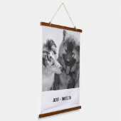 シンプルカスタムモダンPet/People写真 吊り下げ型タペストリー (傾斜あり)