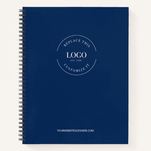 シンプルカスタムロゴウェブサイト ロイヤルブルー ブランド ノートブック (正面)