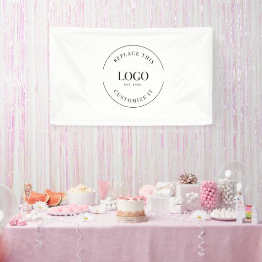 シンプルカスタムロゴバックドロップ会社ブランディングバーン 横断幕 (パーティー)