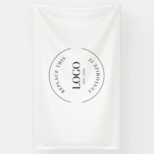 シンプルカスタムロゴバックドロップ会社ブランディングバーン 横断幕 (縦)