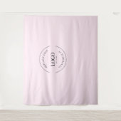 シンプルカスタムロゴバックドロップ会社ブランディング タペストリー (正面)