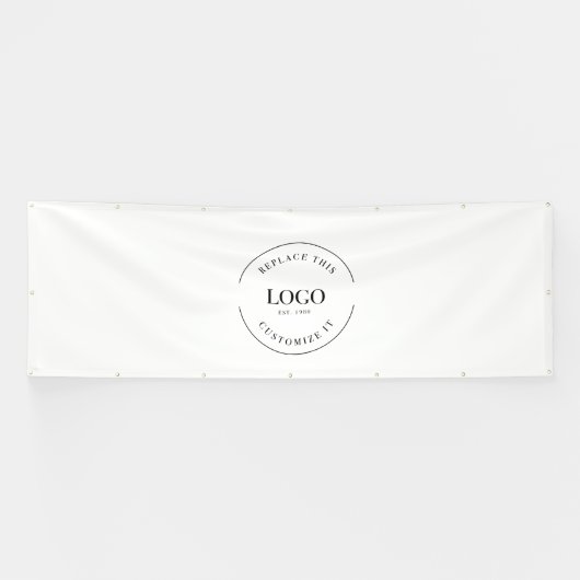 シンプルカスタムロゴバックドロップ会社ブランディング 横断幕 (横)