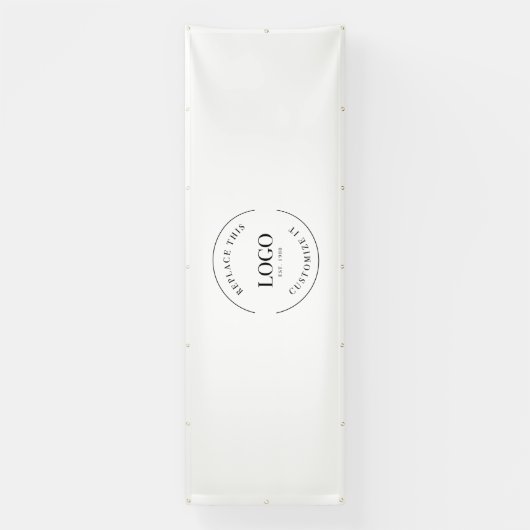 シンプルカスタムロゴバックドロップ会社ブランディング 横断幕 (縦)