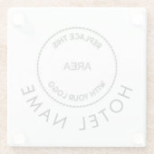 シンプルカスタムロゴホテル名任意の色 ガラスコースター (裏面)