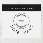 シンプルカスタムロゴホテル名任意の色 スパークリングワインラベル (シングルラベル)