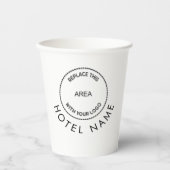 シンプルカスタムロゴホテル名任意の色 紙コップ (正面)