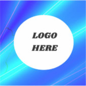 シンプルカスタムロゴミニマルブルー白 シール (正面)