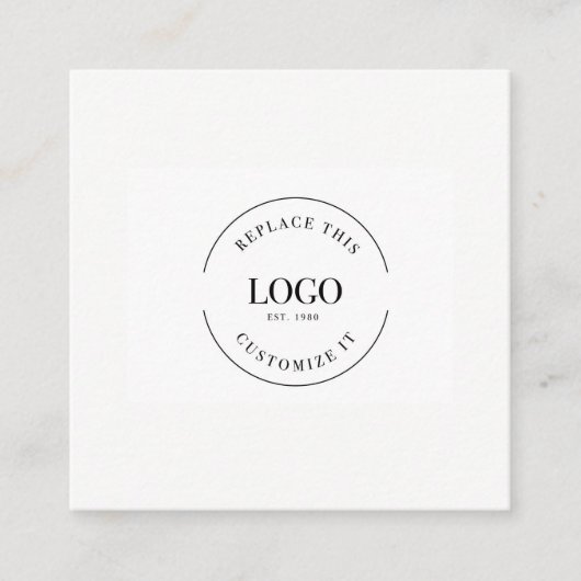 シンプルカスタムロゴ名称とソーシャル スクエア名刺 (正面)
