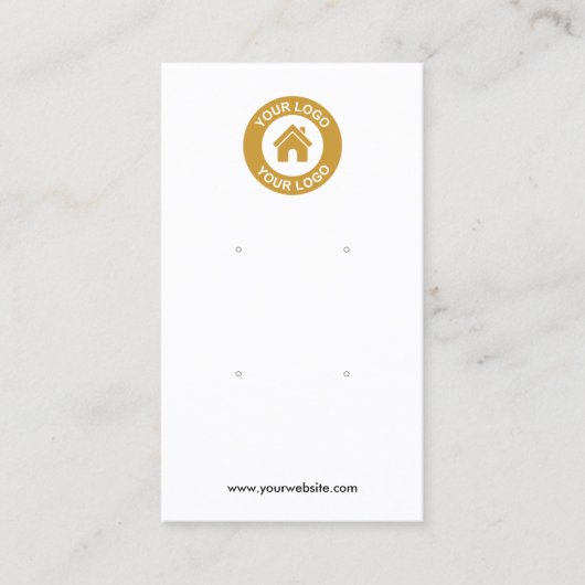 シンプルカスタムロゴ2イヤリング表示カード 名刺 (正面)