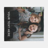 シンプルカスタム写エレガント真・文字 フリースブランケット (正面(横))