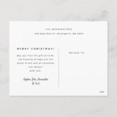 シンプルカスタム写真グリーンメリークリスマス シーズンポストカード (裏面)