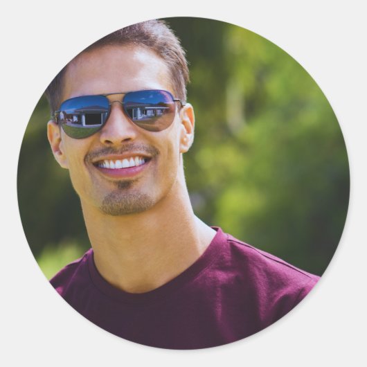 シンプルカスタム写真ステッカスタムカー ラウンドシール (正面)