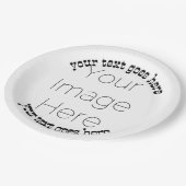 シンプルカスタム写真パーソナライズされたカウボーイ紙 ペーパープレート (アングル)