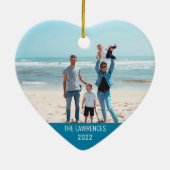 シンプルカスタム写真両面ハート形 セラミックオーナメント (裏面)