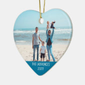 シンプルカスタム写真両面ハート形 セラミックオーナメント (左)