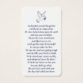 シンプルカスタム写真聖鳩メモリアルカード (裏面)