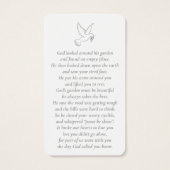 シンプルカスタム写真聖鳩メモリアルカード (裏面)