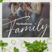 シンプルカスタム写真 キッチンタオル (折り畳み)