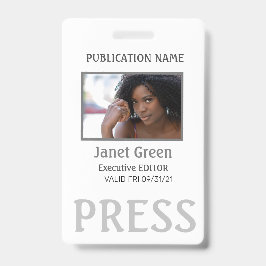 シンプルカスタム写真IDジャーナリストPress Pass バッジ