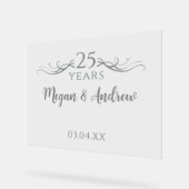 シンプルカスタム台本25結婚周年記念 アクリルサイン (傾斜)