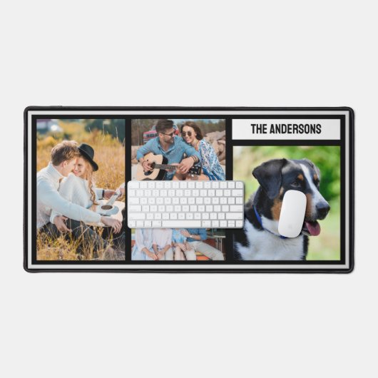 シンプルカスタム家族のコラージュ表マット デスクマット (キーボード&マウス)